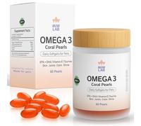 Omega 3 Perro y Gato Aceite de Pescado EPA + DHA + Taurina + Vitamina E Suplemento Perlas para Articulaciones Fuertes, Ayuda Artritis, Pelo Suave y Brillo Natural Mascotas Salmon 60 Capsulas Blandas