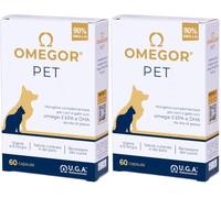 Omega 3 Perros y Gatos OMEGOR Pet - Omega3 EPA y DHA de Aceite de Pescado Puro - 60 Cápsulas de Omega-3 Certificado IFOS para la Salud del Pelaje y Las Articulaciones de tu Mascota (Paquete de 2)