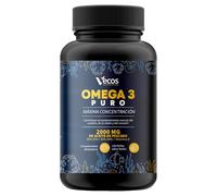 Omega 3 Puro 2000mg - 120 Perlas de Omega 3 con Ácidos Grasos de Alta Potencia, 600 mg EPA y 800mg DHA - Aceite de Pescado con Vitamina D - Sabor Limón (120 Cápsulas (1 Bote), 1)