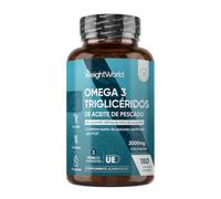 Omega 3 Triglicéridos 2000 mg - 180 Cápsulas Blandas, IFOS Certificado | 3 Meses de Suministro, Aceite de Pescado (600 mg de EPA + 400 mg de DHA + 60 mg de DPA) - Sin OGM, Gluten ni Lactosa