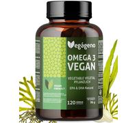 OMEGA 3 Vegano - Aceite de Algas 2000 mg con 600 mg DHA y 300 mg EPA - 120 Cápsulas Vegetales de Almidón de Tapioca (Sin Gelatina Animal) - Sin Gluten - Non GMO - Forma Triglicérido - Vegageno