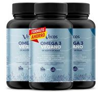 Omega 3 vegano OMEGATEX® con DHA y EPA de algas marinas - Cápsulas vegetales con Vitamina E Natural - 90 perlas (270 Cápsulas)