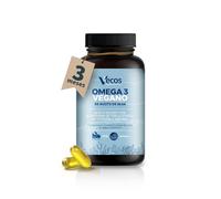Omega 3 vegano OMEGATEX® con DHA y EPA de algas marinas - Cápsulas vegetales con Vitamina E Natural - 90 perlas