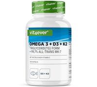 Omega 3 + Vitamina D3 + K2-240 Cápsulas (4 Meses) - Aceite de Pescado de Alta Dosis con EPA y DHA - Premium K2 All-Trans 99,7+% con Omega3 en Forma de Triglicéridos y D3 de Alta Biodisponibilidad