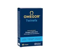Omega 3 y 6 OMEGOR TwinEFA - Omega 3 Aceite de Pescado y Omega6 Aceite de Borraja para Actividad Física Intensa y Síndrome Premenstrual - 60 Cápsulas con Sabor a Naranja