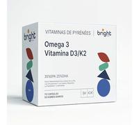 Omega 3 y Vitamina D3 y K2 4000 UI, 35% EPA y 25% DHA, Vitaminas para la Salud del Corazón, Cerebro y Visión Omega 3 EPA y DHA con Vitamina E Natural, Prara 2 meses (56 Dosis diarias)