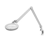 Omega 5 - Lámpara de Aumento LED Lentes de Vidrio Intercambiables, Brazo Ajustable e Interruptor de atenuación para Profesionales en Salud y Belleza, fabricación de Modelos y