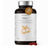 Omega 7 - Aceite de Espino Amarillo 1000 mg | 180 Perlas - 3 Meses de Suministro | 288 mg de Omega 7 por Dosis | Piel, Mucosas y Bienestar General | Fabricado en España | nutrabetter®