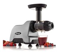 Omega CNC80S - Exprimidor compacto de sistema de nutrición multiuso de velocidad lenta, horizontal, plástico, plateado