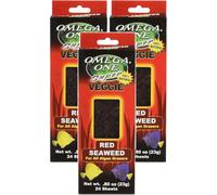 Omega One Algas rojas súper vegetarianas, paquete de 3 0.8 onzas, 24 hojas