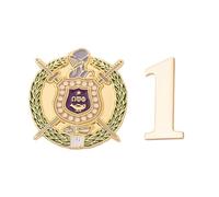 Omega Psi Phi Pin de solapa OPP Omega Man D9 Divine 9 Cross Over Initiation Esmalte Fraternidad Formal Wear Blazer Jacket (Juego de pines de número de línea - #1), Metal, Sin gemas.