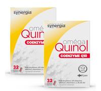 OMEGA QUINOL Lote de 2X32 Cápsulas | Basado en Ubiquinol, la Forma Activada De La Coenzima Q10 | Mejora tu Equilibrio Energético | Laboratorio SYNERGIA