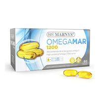 megamar 1200 - Omega 3 - DHA y EPA - Contribuye al funcionamiento normal del corazón - Alto contenido de ácidos grasos Omega 3 - Apto para celíacos - Sabor a limón - 60 cápsulas