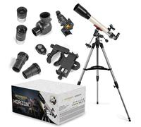 Omegon Telescopio Horizon CR AC 70/700 EQ-1 Neo | Refractor acromático | Montaje EQ-1 Neo | Trípode de acero inoxidable | Juego completo con accesorios | para luna, planeta y observación de la
