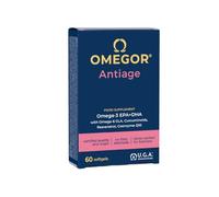 OMEGOR Antiage con Omega 3 y 6 - Suplemento Antioxidante para la Piel contra los Signos del Envejecimiento con Coenzima Q10, Resveratrol, Ácido Alfa Lipoico y Cúrcuma (60 Cápsulas)