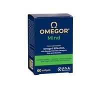 OMEGOR Mind Omega 3 y Bacopa Monnieri para Memoria y Concentración - Con Zinc y Vitaminas para el Cansancio Mental - Para Adultos y Niños (60 Cápsulas)