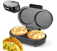 Omelette Maker Doble Omelette Maker, Placas Recubiertas Antiadherentes, 2 Placas de Cocción Individuales con Mango Cool Touch, Aparato de Desayuno Compacto y Fácil de Limpiar