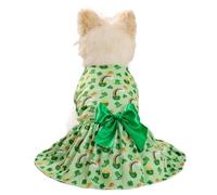 OMEM Vestidos para perros pequeños con bonitos estampados, ropa casual para mascotas, mezcla de algodón de verano, vestido transpirable para cachorros para chihuahua, Yorkshire Terrier, uso diario en
