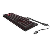 OMEN Encoder Teclado mecánico para juegos personalizable con teclas rojas Cherry MX, Rollover Full N-Key, retroiluminación LED, USB (6YW76AA)