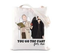 Omens TV Show - Bolsa de lona inspirada en Aziraphale y Crowley Lovers Gift Inefable Husbands Gift You Go Too Fast For Me, Bolsa For Me, 35*40cm