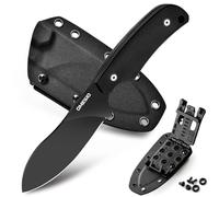 Omesio Gran Cuchillo De Caza Nessmuk De Acero D2, Espiga Completa Cuchillo De Hoja Fija Con Funda De Kydex, 22,5 Cm De Longitud Total, Cuchillo De Cinturón Ergonómico Con Mango G10 Es Ideal Para Acamp