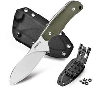 Omesio Nessmuk Cuchillo De Caza Mayor De Acero D2, Cuchillo De Hoja Fija De Espiga Completa Con Funda De Kydex, 22,5 cm De Longitud Total, Antideslizante G10 Mango Ergonómico Cuchillo De Cinturón, Con