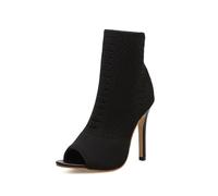 Omeslike 4,33 Pulgadas / 11 cm Tacones Altos sensuales Femeninos Moda Zapatos de Novia Vestidos de Noche Fiesta de Oficina Tacones Altos Femeninos,Negro,38 EU