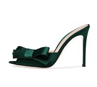 Omeslike Sandalias de tacón Stiletto Negras de 12 cm para Mujer con Punta Abierta - Tacones Esenciales y a la Moda para Vacaciones, Bodas y días Festivos,Verde,43 EU