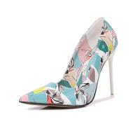 Omeslike Tacones Altos Femeninos sexys de 4,33 pulgadas/11 cm, Stilettos clásicos, Zapatos de tacón Alto para Vestido de Boda, Fiesta, Oficina, Bailarina de Tubo, Stripper.,Azul,42 EU