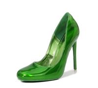 Omeslike Tacones Altos Femeninos sexys de 4,72 pulgadas/12 cm, Stilettos clásicos, Zapatos de tacón Alto para Vestido de Boda, Fiesta, Oficina, Bailarina de Tubo, Stripper.,Verde,38 EU