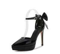 Omeslike Tacones Altos Femeninos sexys de 4,72 pulgadas/12 cm, Stilettos clásicos, Zapatos de tacón Alto para Vestido de Novia, Fiesta, Oficina, Bailarina de Tubo, Stripper.,Negro,39 EU