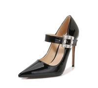 Omeslike Tacones Altos Femeninos sexys de 4,72 pulgadas/12 cm, Stilettos clásicos, Zapatos de tacón Alto para Vestido de Novia, Fiesta, Oficina, Bailarina de Tubo, Stripper.,Negro,42 EU