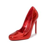 Omeslike Tacones Altos Femeninos sexys de 4,72 pulgadas/12 cm, Stilettos clásicos, Zapatos de tacón Alto para Vestido de Boda, Fiesta, Oficina, Bailarina de Tubo, Stripper.,Rojo,40 EU