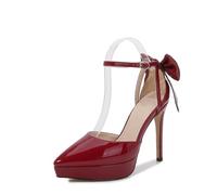 Omeslike Tacones Altos Femeninos sexys de 4,72 pulgadas/12 cm, Stilettos clásicos, Zapatos de tacón Alto para Vestido de Novia, Fiesta, Oficina, Bailarina de Tubo, Stripper.,Wine Red,35 EU