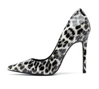 Omeslike Zapatos de tacón Alto Sexy para Mujer de 12CM/4.72IN para Boda, Fiesta, Vestido, Stiletto, Club Nocturno, espectáculo en el Escenario, Zapatos para Hombre,Leopard Print,46 EU