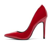 Omeslike Zapatos de tacón Alto Sexy para Mujer de 12CM/4.72IN para Boda, Fiesta, Vestido, Stiletto, Club Nocturno, espectáculo en el Escenario, Zapatos para Hombre,Rojo,41 EU
