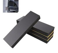 Omevett 4 protectores de pared de garaje autoadhesivos de espuma EVA de 30 x 10 x 3 cm, color negro, protector de borde de puerta de coche, protector de parachoques de pared para estacionamiento de