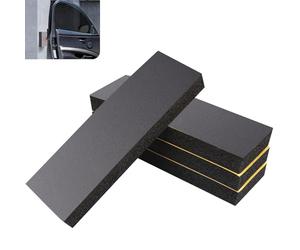 Omevett 4 protectores de pared de garaje autoadhesivos de espuma EVA de 30 x 10 x 3 cm, color negro, protector de borde de puerta de coche, protector de parachoques de pared para estacionamiento de