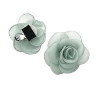 OMEVU 1 par de Clips de Zapatos de Flor Rosa extraíbles para Mujer, Hebillas de Zapatos de Boda con Flores de Tela Desmontable, Adornos de Tacones Altos