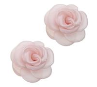 OMEVU 1 par de Clips de zapatos de flor rosa extraíbles para mujer, hebillas de zapatos de boda con flores de tela desmontable, adornos de tacones altos