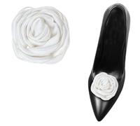 OMEVU 2 uds. De zapatos de tacón alto para mujer, decoraciones para zapatos de novia, hebilla de flor suave, adorno para zapatos