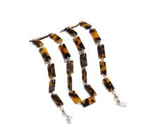 OMEVU Cadenas de gafas de sol acrílicas de leopardo para hombres y mujeres, soporte de cadena de máscara Vintage, correa para el cuello, cordón, collar de cadenas para gafas