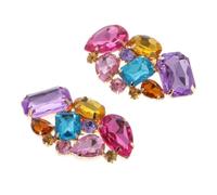 OMEVU Clips de zapatos de colores, accesorios de decoración nupcial de boda de cristal triangular, 2 uds.