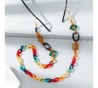 OMEVU Colorido acrílico Mezclado Colgante Cuello Gafas Cuerda Gafas Cadena geométrica Anti-Pérdida Gafas de Sol Soporte de Cadenas