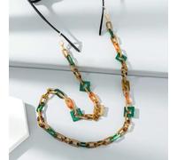 OMEVU Colorido acrílico Mezclado Colgante Cuello Gafas Cuerda Gafas Cadena geométrica Anti-Pérdida Gafas de Sol Soporte de Cadenas