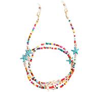 OMEVU Cordón de Cadena para Gafas, Cadena de Cuentas Colorida Bohemia, Cadena antipérdida para el Cuello, Accesorios para Gafas de Sol
