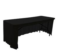 OMEVU Mantel elástico de Licra para Mesa, Cubierta de Mesa elástica para Hotel, Banquete, decoración de Mesa para Fiesta de Boda, Falda de Mesa Blanca