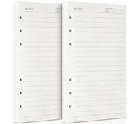OMEYA 280 páginas 2 paquetes de papel de repuesto A5, 6 agujeros, 160 hojas, papel perforado, para diario, de pintura, organizador personal de filofax, 21 x 14,2 cm (papel rayado) Item Name