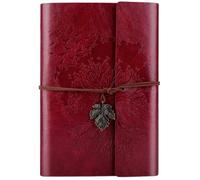 OMEYA Diario de piel con páginas en blanco, estilo vintage, recargable, diario de piel, color rosso A5 23,3 × 16 cm （rosso）