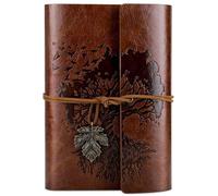 OMEYA Diario de piel con páginas en blanco, estilo vintage, recargable, diario de piel, color rosso A6 18,5 x 13 cm (marrón)